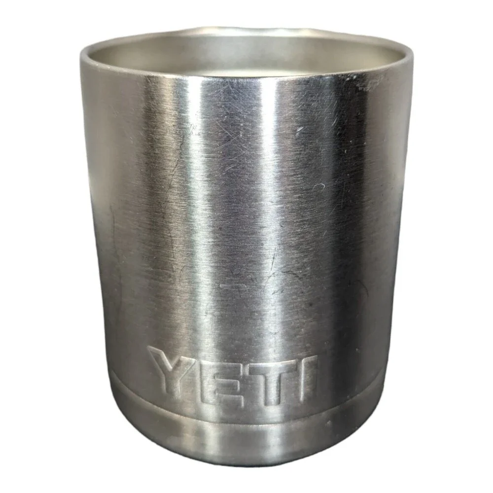 YETI Rambler Lowball 10 oz Silver Stainless Cup Mug No Lid - Picture 1 of 8